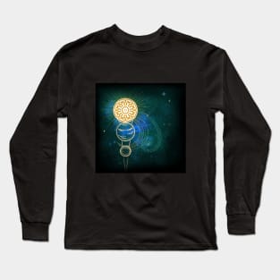 Celestial Sun Star Abstract Long Sleeve T-Shirt